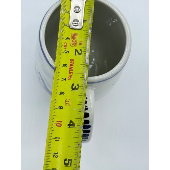 Handpainted Delft Blue & White Ceramic Mug With Windmill Design - Picture 5 of 7